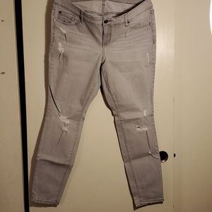 Torrid Size 18 Light Grey Distressed Jeans